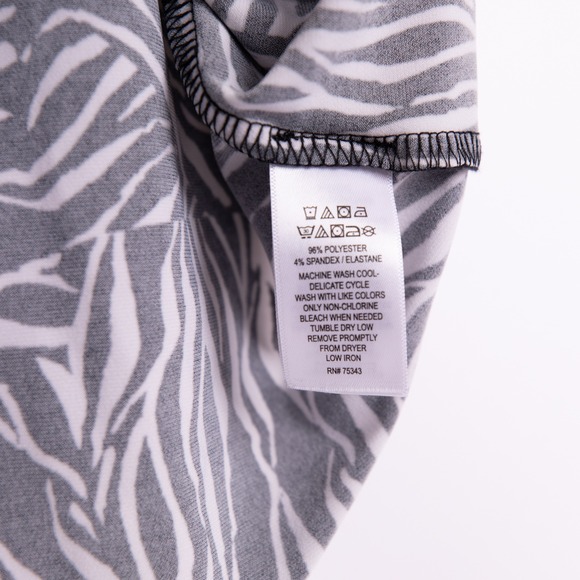 Tahari Zebra Print Sleeveless Cowl Neck Blouse Top - Size M - Picture 9 of 12